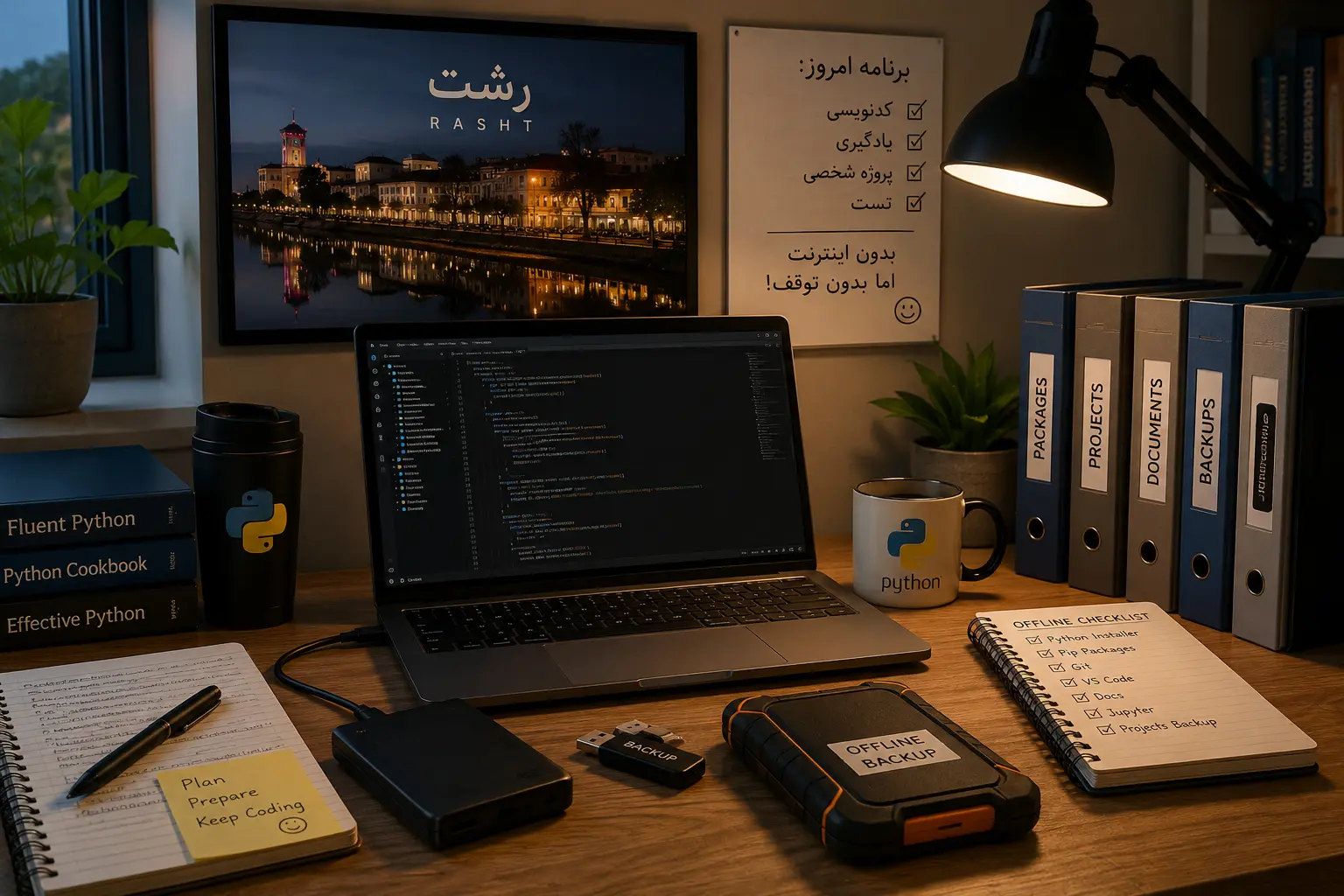 برنامه نویسی پایتون در زمان قطع اینترنت